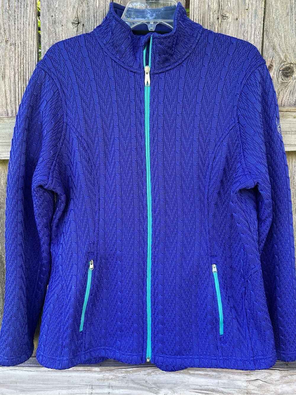 Spyder Women's Major Cable Stryke Jacket In Vibrant Blue Size XL